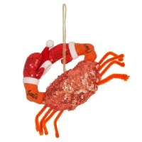 AK Felt Crab With Sparkles Christmas Decoration Photo