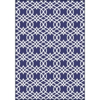Carpet City Factory Shop Printed Blue and White Trellis - 160x230cm Photo