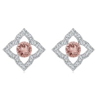 Stella Luna Clover Earrings- Swarovski Vintage Rose Crystal Photo