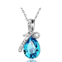 Minufly Sapphire Pendant Necklace with Swarovski Crystal Photo