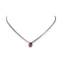 No Memo - Necklace Choker Bracelet With Copper Pendant - Black - 42 cm Photo