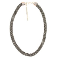 Sista Gunmetal Coiled Seed Bead Necklace Photo