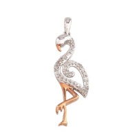 Flamingo Diamond Pendant in 10k White Gold Photo