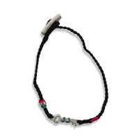 No Memo - Braided Legend Bracelet With Key Pendant and Beads - Black Photo