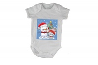 BuyAbility Christmas Snowman - Short Sleeve - Baby Grow Photo