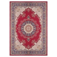 Persian Red Cream & Brown Flower Design Polyester Rug 160x230cm Photo