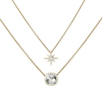 Stella Luna Star Necklace with Swarovski Clear Crystal Gold Photo