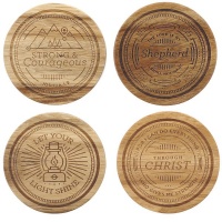 Christian Art Gifts Coaster Set Wood Assorted Photo