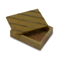 Trans Continental Marketing - Decorative Stone Box and Lid - Brown & Gold Photo