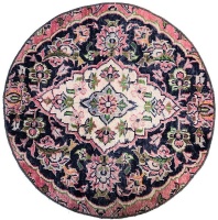 Hereke Carpets - Persian Rug Hand Made - Round Tabriz - Diameter 70cm Photo