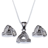 Triangle Pendant Chain and Earring Set Photo