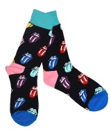 SKA Fashion Socks Rolling Stones Black- Size 41-46 Photo