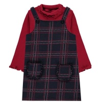 SoulCal Infant Girls Check Dress Set - Red Check Photo