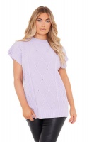 I Saw it First - Ladies Lilac Cable Knit Sleeveless Vest Photo