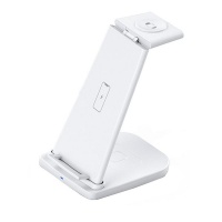Portable 3" 1 Fast Wireless Charging Station Charger Stand - White Photo