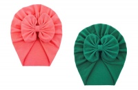 Baby Girl Turban - Coral & Bottle Green Photo