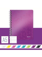 Leitz : A5 Ruled Perforated Punched WOW N/book Wire Bound - Purple Photo