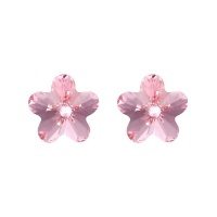 Swarovski Crystal Flower Stud - Pink Photo