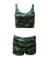 SKA Bra & Short Swimsuit Set- Peacock Green Photo