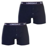 Lonsdale Mens 2 Pack Boxers - Navy Photo