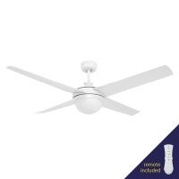 Zebbies Lighting - Martial - White Aluminium Ceiling Fan with PVC Blades Photo