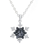 Civetta Spark Snowflake Necklace - Swarovski Silver Night crystal Photo