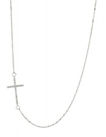 9kt White Gold Diamond Cross Necklace Photo