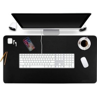 HEARTDECO Large PU Leather Desk Mouse Pad Comfortable Writing Mat - Grey Photo