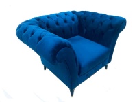 Decorist Home Gallery Pacha - Blue Velvet Single Sofa Photo