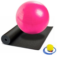 Yoga Mat & Exercise Ball - Pink & Black Photo