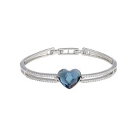 XP Heart Swarovski Embellished Crystal Bangle - Blue Photo