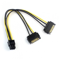 Boo dual sata 15 pin male to PCI-e 6 pin female graphics video card cable Photo
