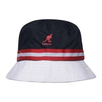 Kangol Stripe Bucket Hat - Navy/Red Photo