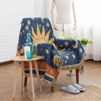 Linen Boutique Knitted Bohemian Sofa Blanket Decor Soft 2 Sides - Sun Moon Aztec Photo