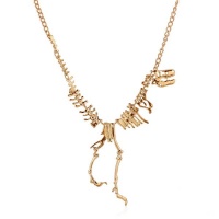 Ladies Gold Dinosaur Skeleton Necklace Photo