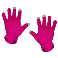 Plain Mobile Screen Winter Gloves - Pink Photo