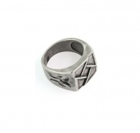 Stainless Steel Geometric Design Square Signet Ring Photo