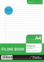 Treeline A4 96pg Filing Book Punched - 80gsm - Pack of 5 Photo