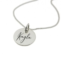 ""Kayla" Personalised Engraved Necklace in Sterling Silver" Photo