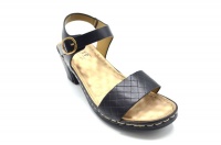 TTP Ladies Ankle Strap Block Heel Sandals with a Patterned Strap Photo