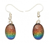 Earrings - Sterling Silver & Dichroic Glass. Be the Envy of your Friends. Photo