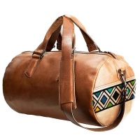 Dumi Jabu Genuine Leather Duffel Bag - Ndebele Inspired Photo