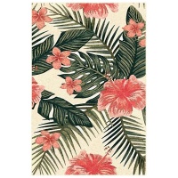 Carpet City Factory Shop Pink Flower Green Palms 100x150 Photo