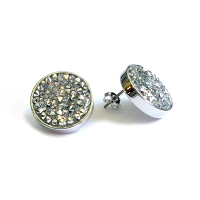 jangi Ladies Silver Tone Plated Silver Gem Encrusted Earrings Photo