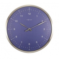 NeXtime 33cm "60 Seconds" Glass/Metal Round Wall Clock - Blue Photo