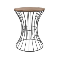Eco Side Table With Black Metal Wire Photo