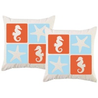 PepperSt - Scatter Cushion Cover Set - Sea Horse & Star Fish Photo
