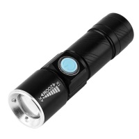 The LED Light Up Store Rechargeable USB Flashlight 200lm Aluminium Torch 100m Zoomable Photo