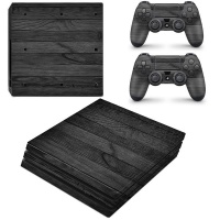SkinNit Decal Skin For PS4 Pro: Black Wood Photo
