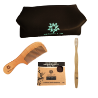 Natural Glycerine Soap Wood Comb Bamboo Toothbrush and Bag Set Photo